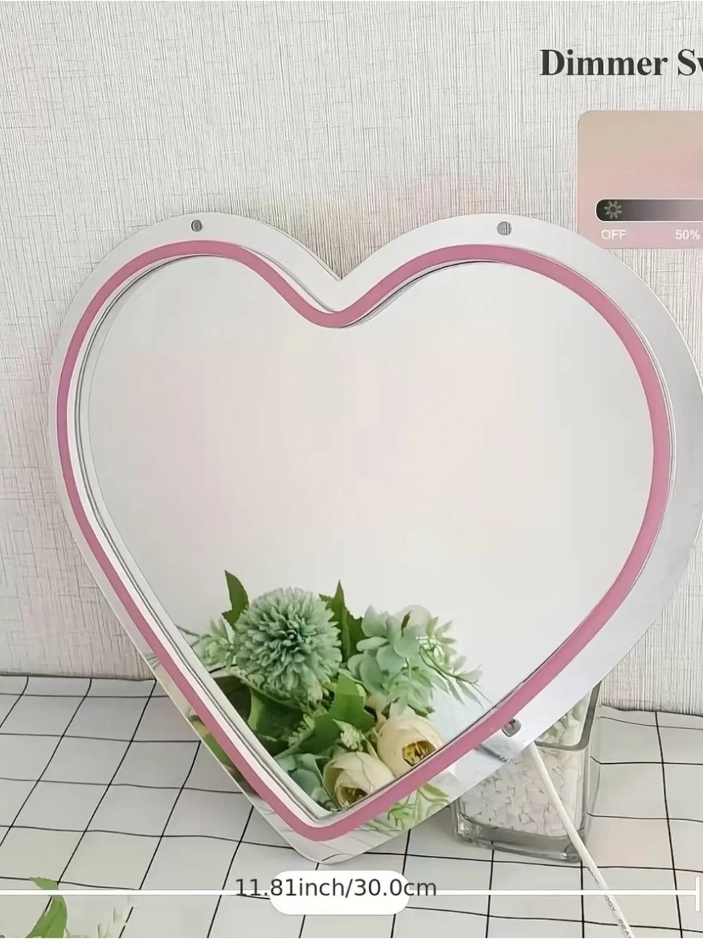 NEW Heart Shaped Mirror with Neon LED Lights